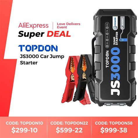 Topdon Js A Car Jump Starter Power Bank V Car Starting Device