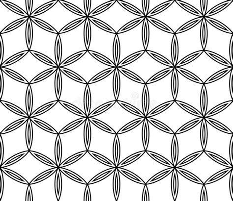 Vector Modern Seamless Sacred Geometry Pattern Black And White