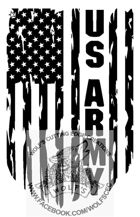 Tattered US Army Flag design svg dxf vector cnc laser cricut | Etsy