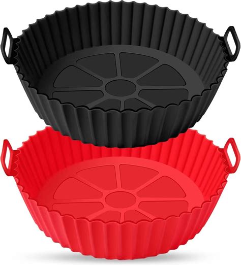 Silicone Air Fryer Liner 2pcs Reusable Air Fryer Silicone Basket Heat