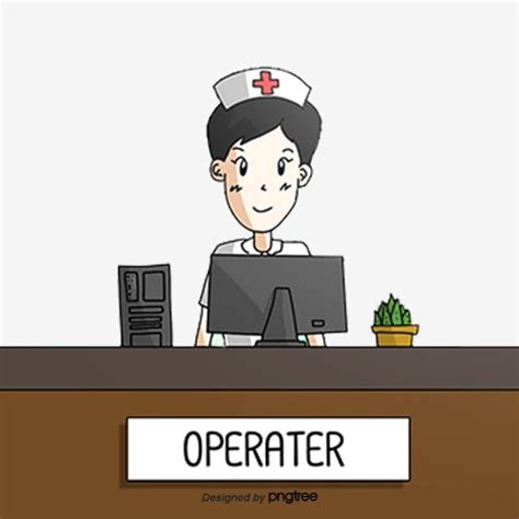 Cartoon Nurse Station Nurse Office Working Hospital Cartoon Png