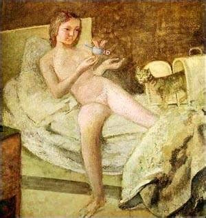 Nude On Bed Painting Balthus Balthazar Klossowsky De Rolla Oil Paintings