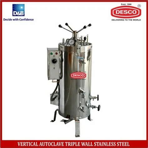 Rectangular Vertical Autoclave Triple Wall Stainless Steel For