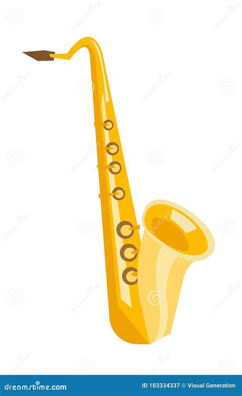 Saxophone Vector Cartoon Illustration Stock Vector Illustration Of