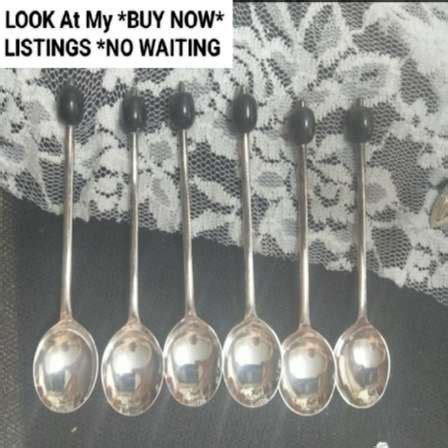 Cutlery Tea Spoons 6 Yeoman Plate EPNS England Set Of Coffee Bean Tea