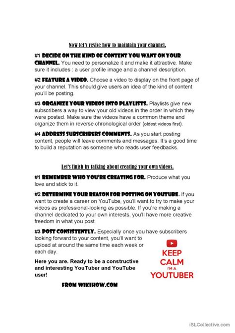 How To Be A Great Youtuber English Esl Worksheets Pdf And Doc