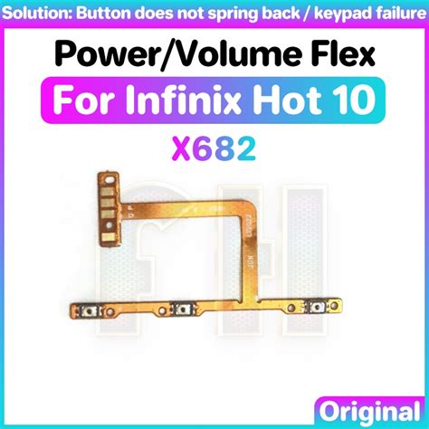 Power Volume Button Flex For Infinix Hot 10 X682 Switch ON OFF Key Mute