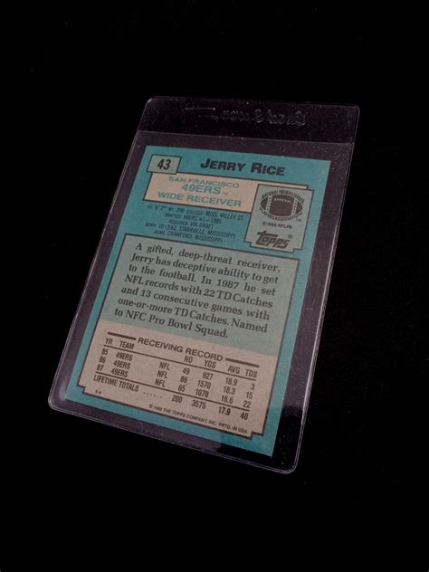 San Francisco Ers Jerry Rice Hof Wr Topps Nfl Football Trading