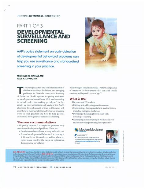 Pdf Developmental Surveillance And Screening