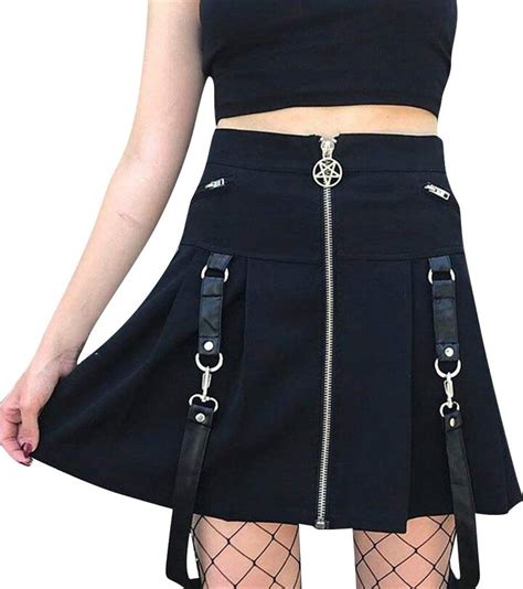 WEIMEITE Rosetic Women Skirts Punk Rock Gothic Sexy Chic A Line High