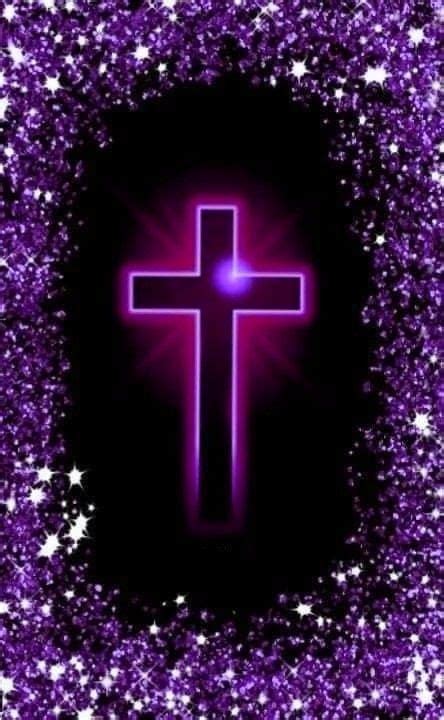 Purple Cross With Stars Wallpaper