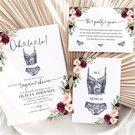 Lingerie Party Invitation Bachelorette Party Bridal Shower Etsy