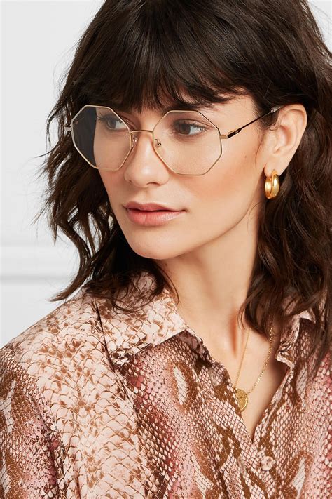 Lunettes De Vue Octogonale En Métal Doré Chloé en coloris Métallisé Lyst