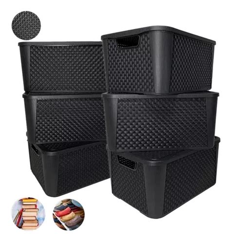 Kit 6 Caixas cesto Organizador Rattan 15l Promoção Parcelamento sem