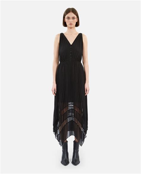 Long Black Pleated Dress The Kooples