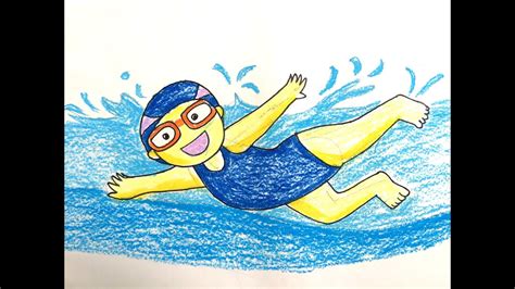 Drawing Of A Person Swimming at PaintingValley.com | Explore collection ...