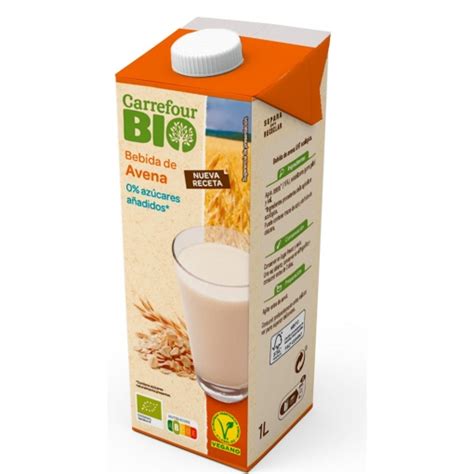 Bebida de avena sin azúcar añadido ecológica Carrefour Bio Brik 1 l