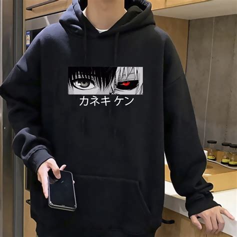 Tokyo Ghoul Hoodies Male Harajuku Korea Hip Hop Men Pullover Grunge Hip