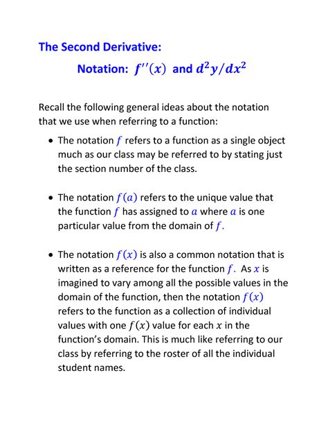 Notes And Examples For M119 Ch 2 Sec 4 The Second Derivative