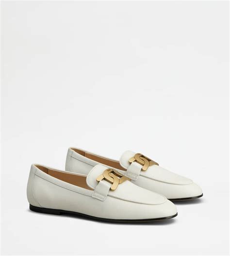 Woman White Kate Loafers In Leather Xxw79a0dd00mid37b001 Tods