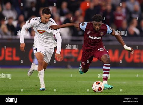 Mohammed Kudus Of West Ham United And Peter Stanic Of Backa Topola