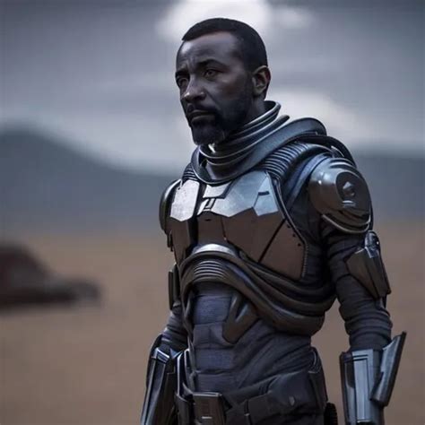 Sci Fi Pilot Dark African Male 50 Years Old