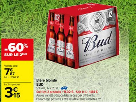 Promo Bière Blonde Bud chez Carrefour iCatalogue fr