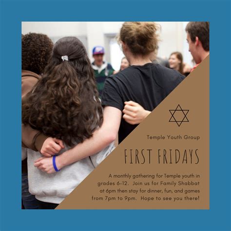 Temple Youth Group First Fridays Temple B Nai Jeshurun