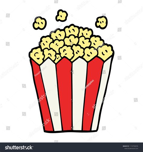 Cartoon Doodle Cinema Popcorn Stock Vector Royalty Free 1174758376