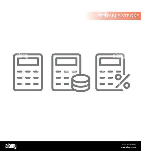 Calculator With Coin Stack And Percentage Sign Icons Money Finance