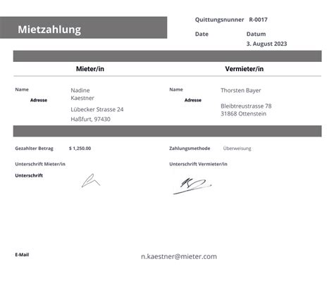 Ausfüllbare Mietquittung Vorlage PDF Vorlagen Jotform