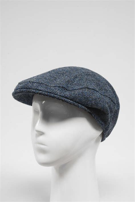 Harris Tweed Flat Cap Bluegrey Birdseye Harris Tweed Flat Cap