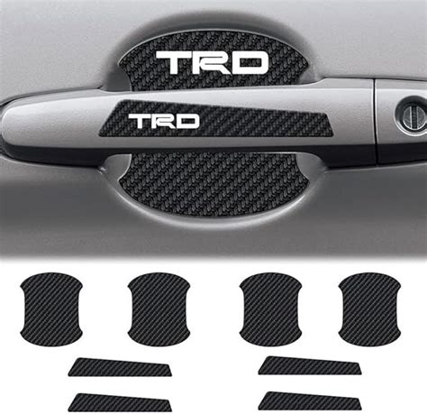 Pcs Luminous Car Door Handle Protector For Toyota Trd Sticker Carbon