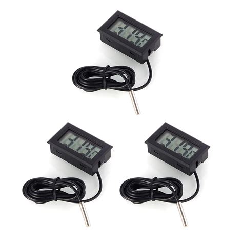 WINGONEER 3Pcs Termometro Digitale LCD Monitor Di Temperatura Con Sonda