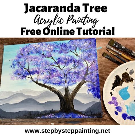 Jacaranda Tree Painting | Jacaranda tree, Acrylic painting trees, Tree painting