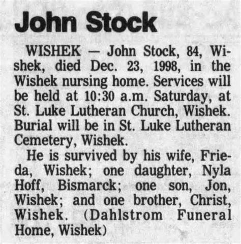 Obituary For John Stock ™