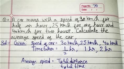 A Car Moves With A Speed Of 30km H For Half An Hour 25km H For One