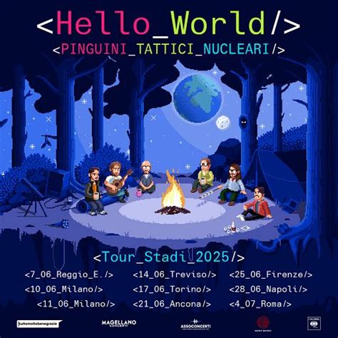 I Pinguini Tattici Nucleari Annunciano Hello World Tour Stadi 2025