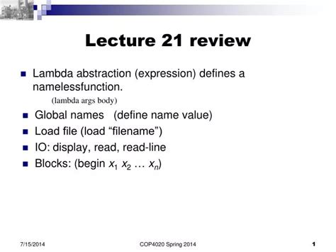 Ppt Lecture 21 Review Powerpoint Presentation Free Download Id1797913