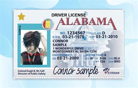 Alabama Drivers License Template Psd Photoshop File