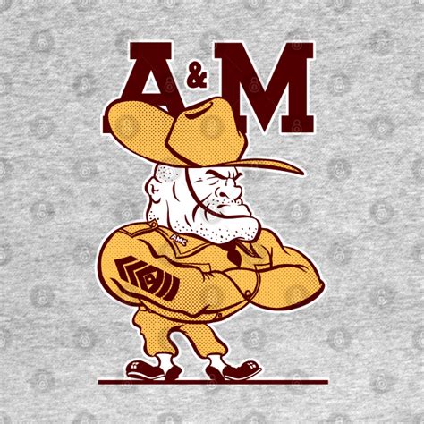 Vintage Texas A&M Aggies mascot - Ol' Sarge halftone - Texas - T-Shirt ...