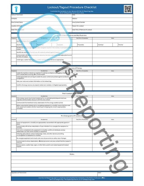 The Only Lockout Tagout Procedure Checklist You Need 1st Reporting