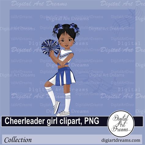 Black Cheerleader Clipart Png Svg Scrapbook Illustration Etsy