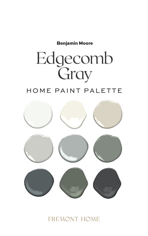 Benjamin Moore Edgecomb Gray Color Palette Whole House Paint Etsy