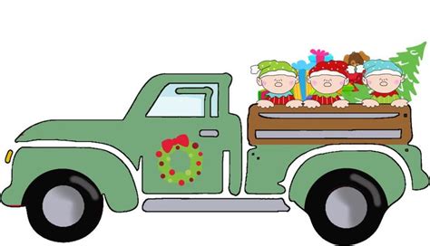 Christmas Truck with Christmas Tree and Elves - Free Clipart ...