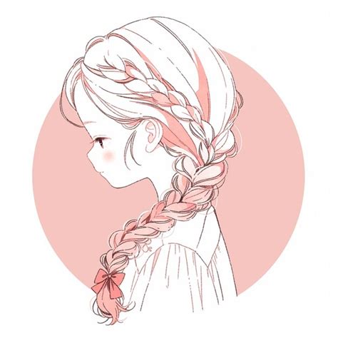 Premium Photo There Is A Drawing Of A Girl With A Braid In Her Hair