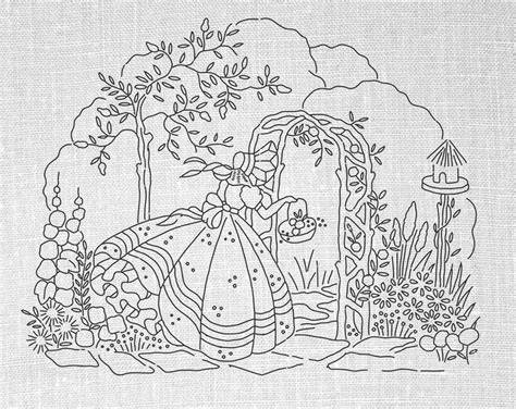 Hand Embroidery Vintage Pdf Pattern Crinoline Lady Embroidery Worksheets Library