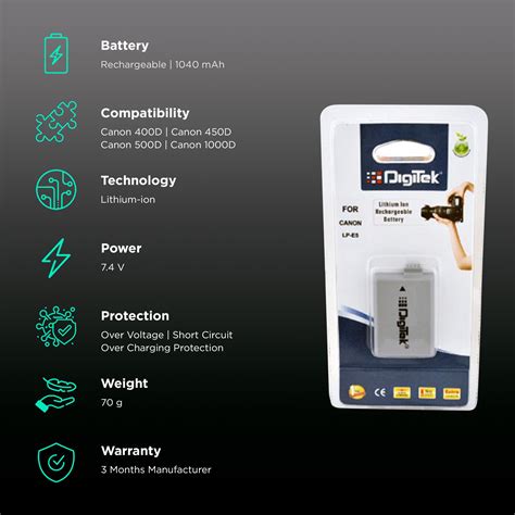 Buy Digitek Lp E Mah Li Ion Rechargeable Battery For D D