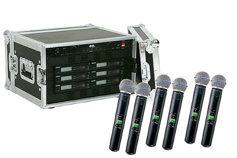 Shure Slx24 Beta58 6 Pack Wireless Handheld Microphone System Reverb