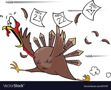 Scared turkey Royalty Free Vector Image - VectorStock